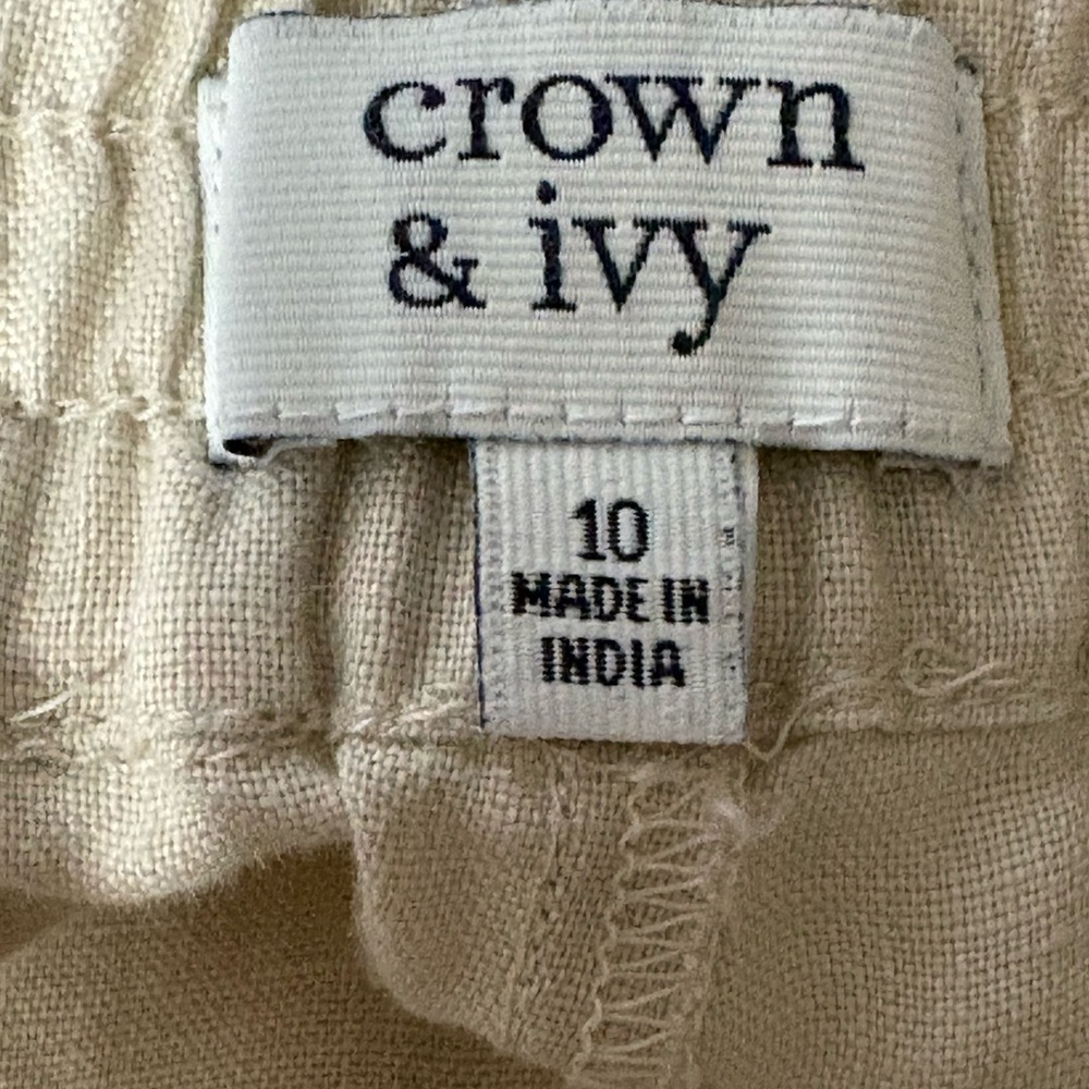 Crown & Ivy Linen Tiered Boho Hippie Pants Size 10 - Picture 5 of 6